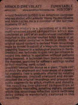 CD Arnold Dreyblatt: Turntable History