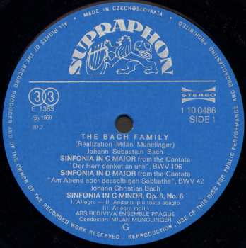 LP Ars Rediviva Ensemble: The Bach Family