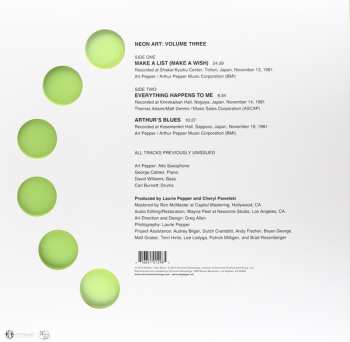 LP Art Pepper: Neon Art: Volume Three CLR