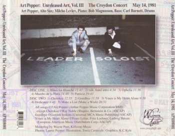 2CD Art Pepper: Unreleased Art, Vol. III The Croydon Concert May 14, 1981