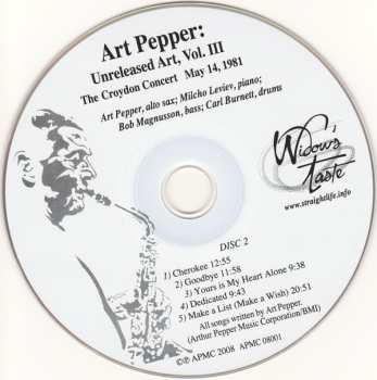 2CD Art Pepper: Unreleased Art, Vol. III The Croydon Concert May 14, 1981