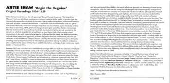 CD Artie Shaw: Begin The Beguine - Original 1936-1939 Recordings