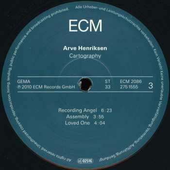 2LP Arve Henriksen: Cartography