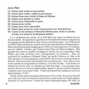 CD Arvo Pärt: Fratres • Festina Lente • Summa • Cantus In Memory Of Benjamin Britten