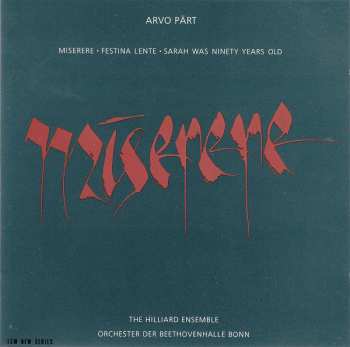 CD Arvo Pärt: Miserere