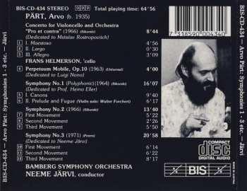 CD Arvo Pärt: Cello Concerto "Pro Et Contra" ■ Perpetuum Mobile ■ Symphony No. 1, "Polyphonic" ■ Symphony No. 2 ■ Symphony No. 3