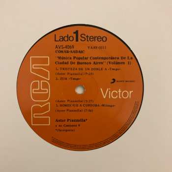 LP Astor Piazzolla Y Su Conjunto 9: Música Popular Contemporánea De La Ciudad De Buenos Aires, Volumen 1