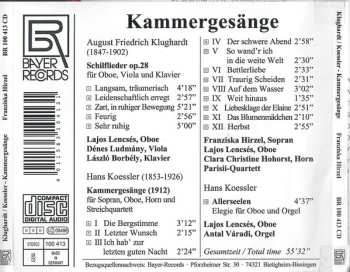 CD August Klughardt: Kammergesänge