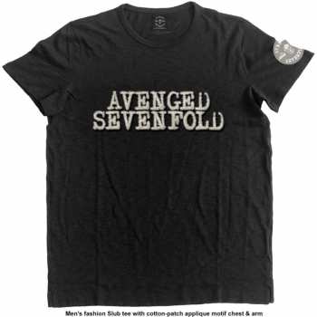 Merch Avenged Sevenfold: Embroidered T-shirt Logo Avenged Sevenfold & Death Bat 