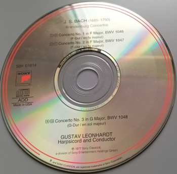 CD Johann Sebastian Bach: The Brandenburg Concertos, Vol. 1: Nos. 1, 2 & 3