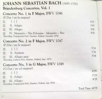 CD Johann Sebastian Bach: The Brandenburg Concertos, Vol. 1: Nos. 1, 2 & 3