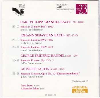 CD Johann Sebastian Bach: Bach: Violin Sonatas BWV 1016, 1020, 1023 / Handel/Tartini: Violin Sonatas