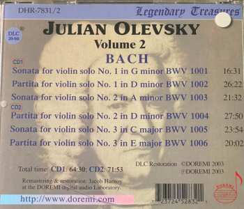 2CD Johann Sebastian Bach: Vol. 2 : 6 Sonatas And Partitas For Violin Solo 