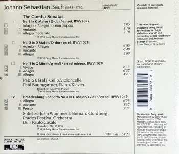 CD Johann Sebastian Bach: The Three Gamba Sonatas, Brandenburg Concerto No.4