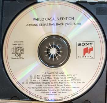 CD Johann Sebastian Bach: The Three Gamba Sonatas, Brandenburg Concerto No.4