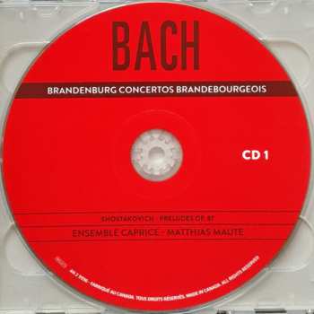 2CD Johann Sebastian Bach: Brandenburg Concertos Brandebourgeois / Preludes Op. 87