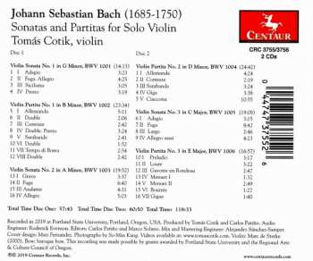 2CD Johann Sebastian Bach: Sonatas And Partitas For Solo Violin