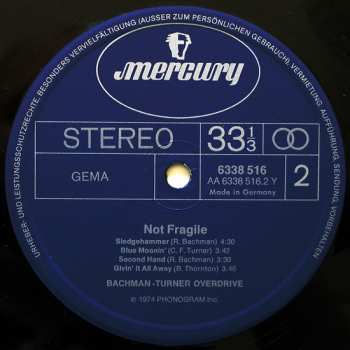 LP Bachman-Turner Overdrive: Not Fragile