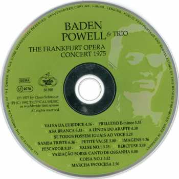 CD Baden Powell & Trio: The Frankfurt Opera Concert 1975