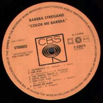 LP Barbra Streisand: Color Me Barbra