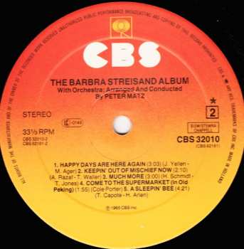 LP Barbra Streisand: The Barbra Streisand Album