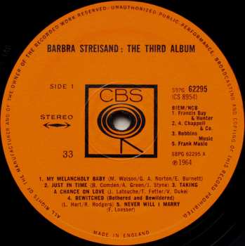 LP Barbra Streisand: The Third Album