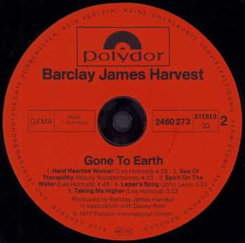 LP Barclay James Harvest: Gone To Earth
