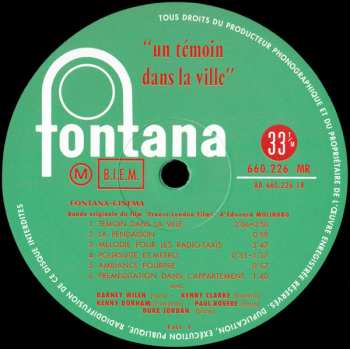 LP Barney Wilen: Un Témoin Dans La Ville LTD