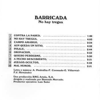 CD Barricada: No Hay Tregua