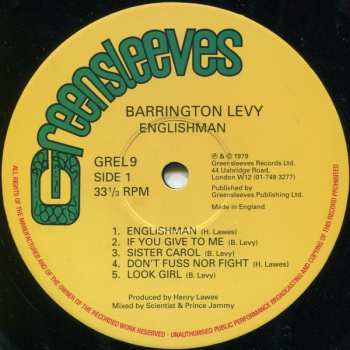 LP Barrington Levy: Englishman