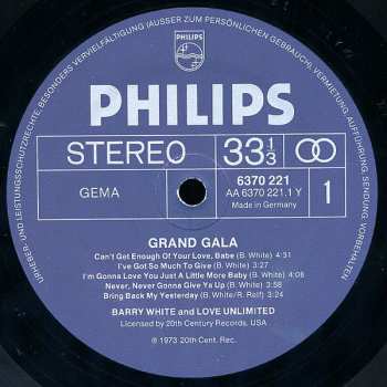 LP Love Unlimited Orchestra: Grand Gala