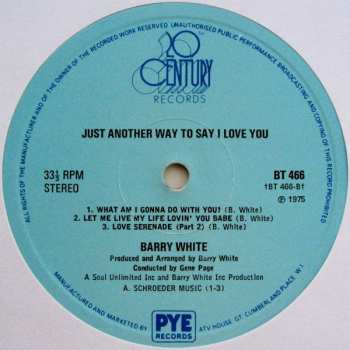 LP Barry White: Just Another Way To Say I Love You
