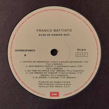 LP Franco Battiato: Ecos De Danzas Sufi