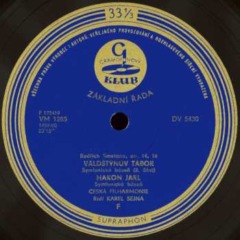 LP The Czech Philharmonic Orchestra: Richard III. / Valdštýnův Tábor / Hakon Jarl (Symfonické Básně Op. 11, 14, A 16)