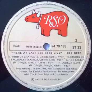 2LP Bee Gees: Here At Last - Live