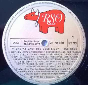 2LP Bee Gees: Here At Last - Live