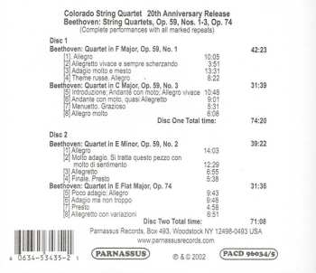 2CD Ludwig van Beethoven: String Quartets Op. 59, Nos. 1-3, Op. 74 (20th Anniversary Release)