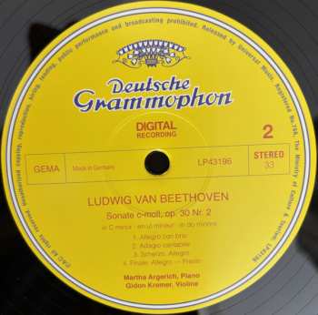 LP Ludwig van Beethoven: Violinsonaten Nos. 6–8 = Violin Sonatas = Sonates Pour Violon