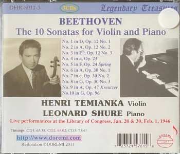 3CD/Box Set Ludwig van Beethoven: 10 Sonatas For Violin & Piano (Live At The Library Of Congress 1946)