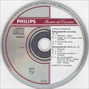 CD Ludwig van Beethoven: String Quartets / Streichquartette: Op.127 / Op.135