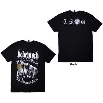 Merch Behemoth: Behemoth Unisex T-shirt: The Shit Ov God Purity Fist (black) (back Print) (small) S