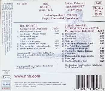 CD Béla Bartók: Concerto For Orchestra / Pictures At An Exhibition