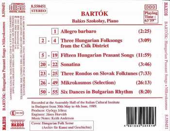 CD Béla Bartók: Mikrokosmos (Selection) / 15 Hungarian Peasant Songs / 6 Dances In Bulgarian Rhythm