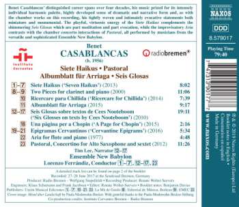 CD Benet Casablancas: 7 Haikus; Pastoral; Albumblätt Für Arriaga; 6 Glosas