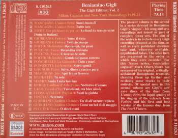 CD Beniamino Gigli: The Gigli Edition Vol.2: Milan, Camden and New York Recordings 1919-22