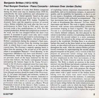 CD English Chamber Orchestra: Piano Concerto / Johnson Over Jordan (Suite)