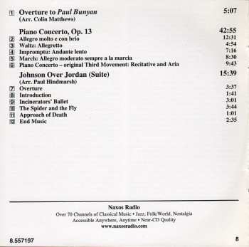 CD English Chamber Orchestra: Piano Concerto / Johnson Over Jordan (Suite)