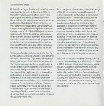 CD Benjamin Nicholas: The Merton Organ (Plays The New Dobson Organ Of Merton College, Oxford)