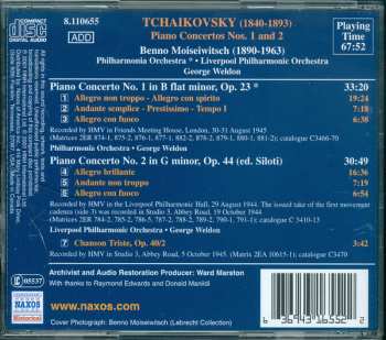 CD Pyotr Ilyich Tchaikovsky: Great Pianists: Moiseiwitsch 3 (Historical Recordings 1944 and 1945)