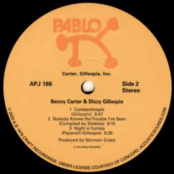 LP Dizzy Gillespie: Carter, Gillespie, Inc. LTD